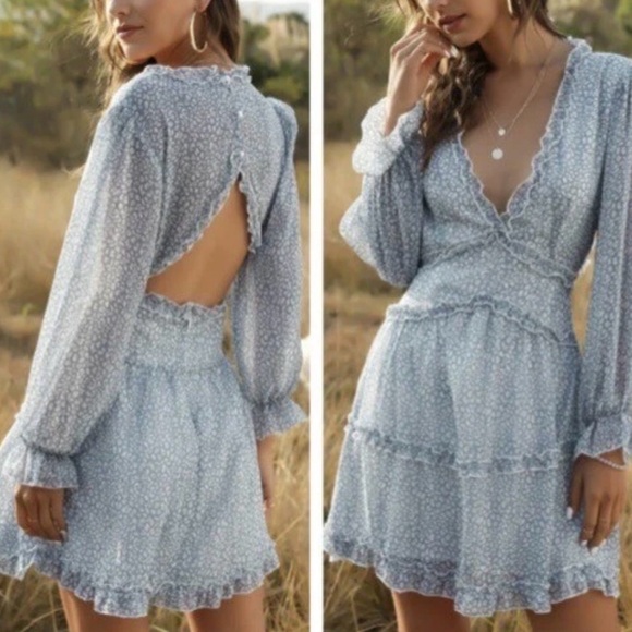 NWT / Miss Sparkling Chantae Ruffle Chiffon Dress / Size M - Picture 5 of 5